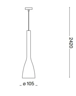 Lampade A Sospensione-Ideal Lux flut sp1 small lampada a sospensione per isola cono vetro bianco
