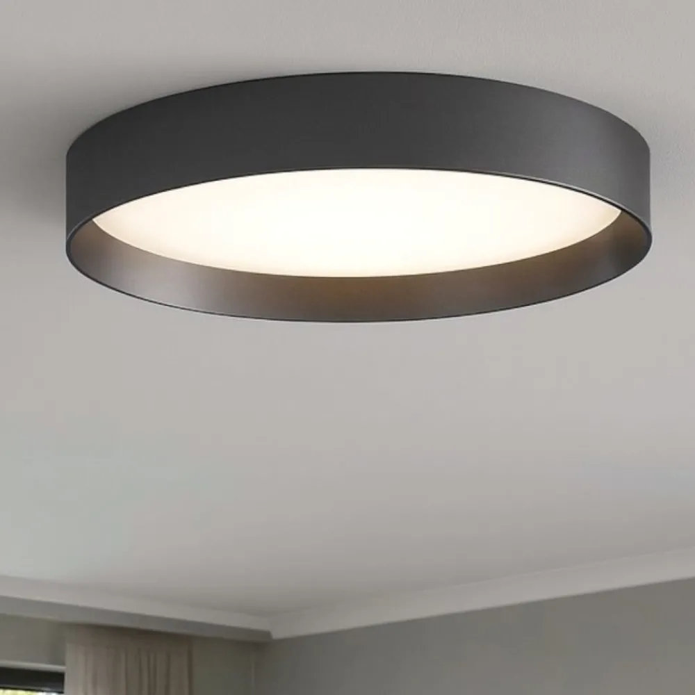 Plafoniere Moderne-Ideal Lux fly pl d35 plafoniera nera led 4000k per cucina