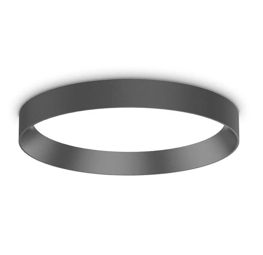 Plafoniere Moderne-Ideal Lux fly pl d35 plafoniera nera led 4000k per cucina