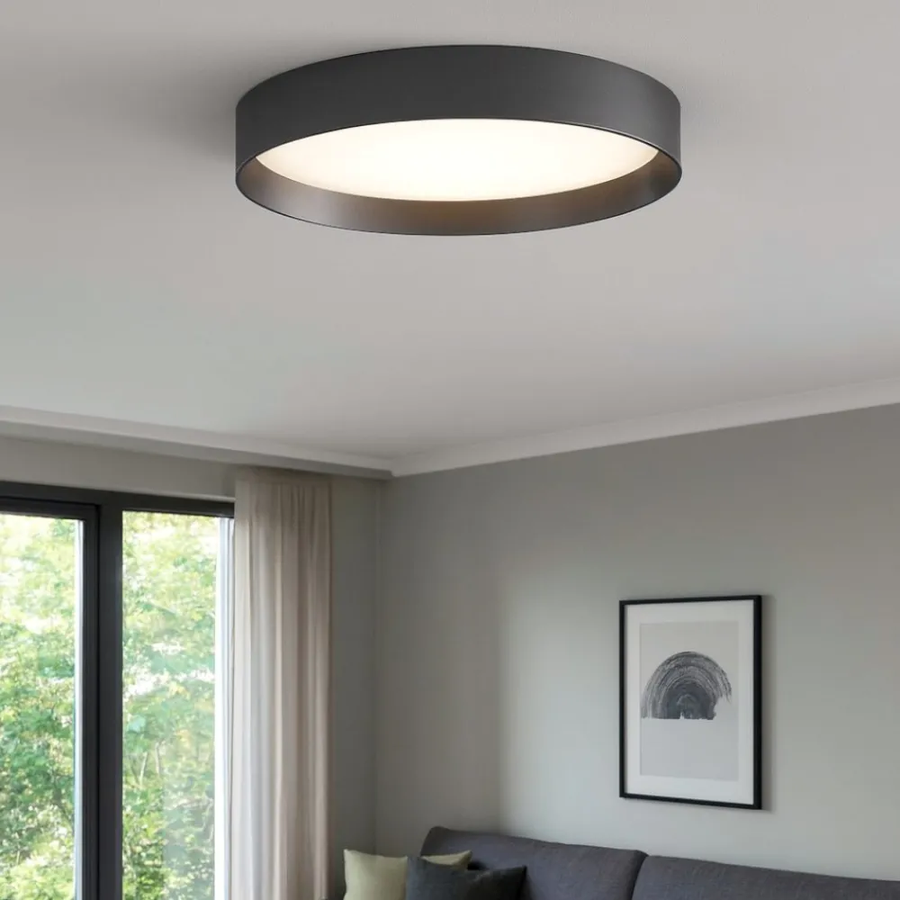 Plafoniere Moderne-Ideal Lux fly pl d35 plafoniera nera led 4000k per cucina