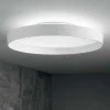 Plafoniere Moderne-Ideal Lux fly pl d45 plafoniera rotonda bianca led 4000k