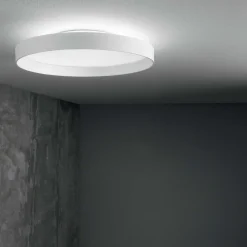 Plafoniere Moderne-Ideal Lux fly pl d45 plafoniera rotonda bianca led 4000k