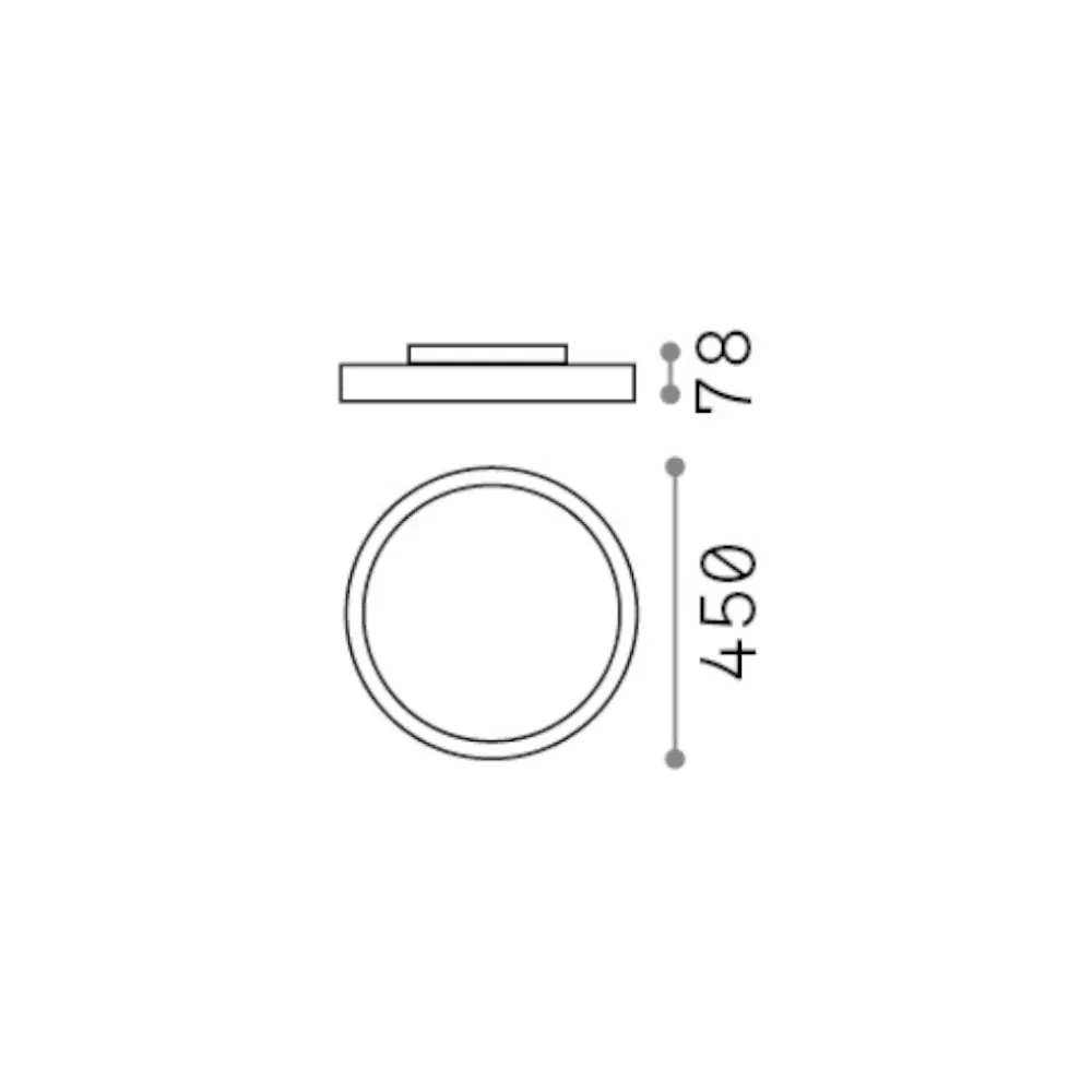 Plafoniere Moderne-Ideal Lux fly pl d45 plafoniera rotonda bianca led 4000k