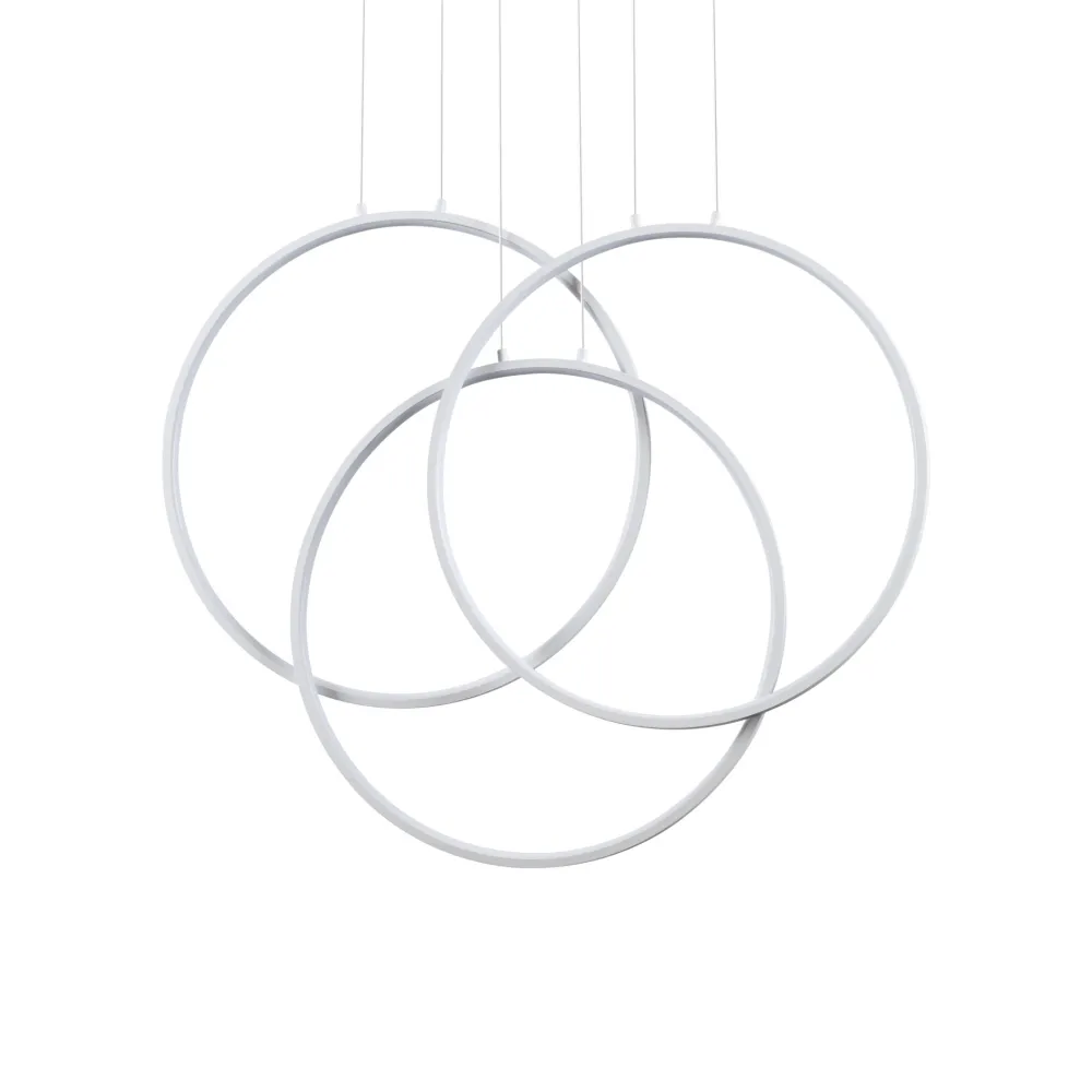 Lampadari Moderni-Ideal Lux frame lampadario bianco design moderno led 82w 3000k
