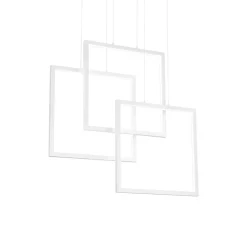 Lampadari Moderni-Ideal Lux frame lampadario per soggiorno moderno bianco led 80w 3000k