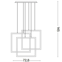 Lampadari Moderni-Ideal Lux frame lampadario per soggiorno moderno bianco led 80w 3000k