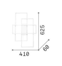 Plafoniere Moderne-Ideal Lux frame pl rettangolo plafoniera da soffitto led 31w 3000k bianca