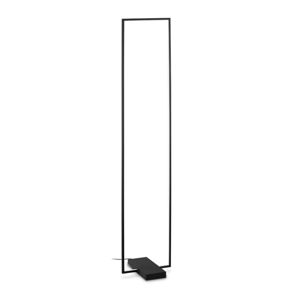 Lampade Da Terra-Ideal Lux frame pt lampada da terra moderna led 30w 3000k nera