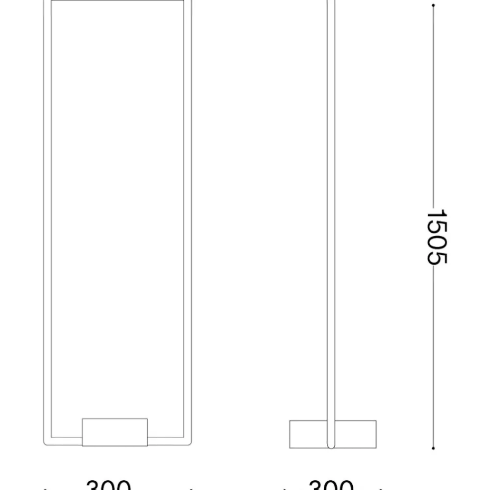 Lampade Da Terra-Ideal Lux frame pt lampada da terra moderna led 30w 3000k nera