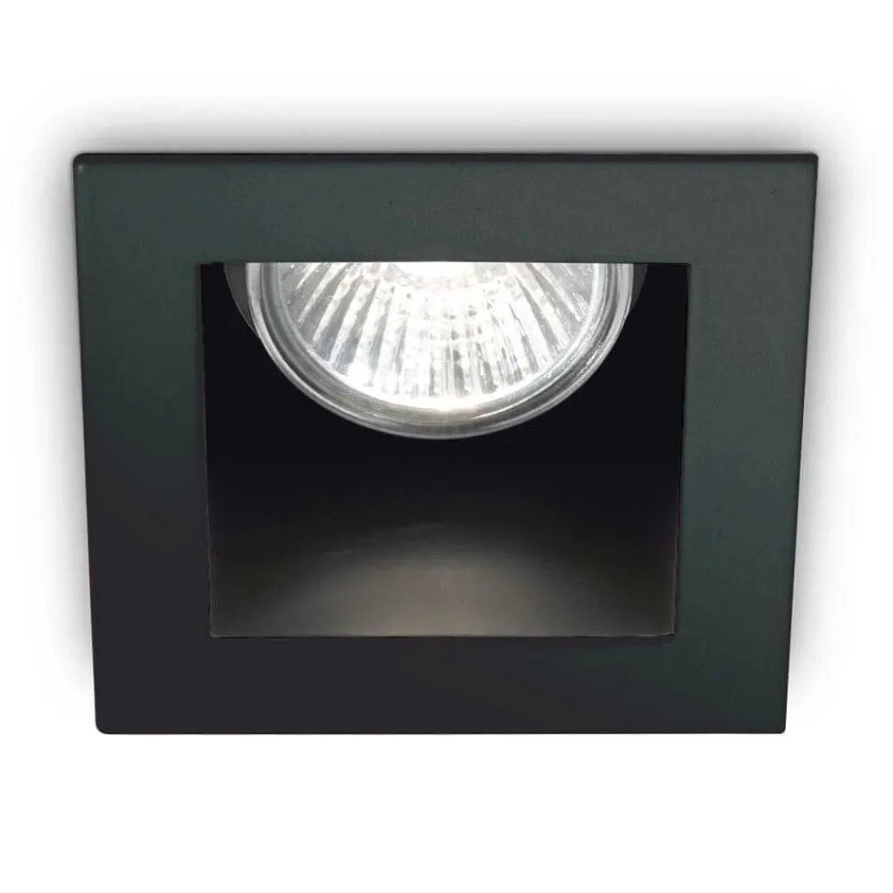 Faretti Da Incasso-Ideal Lux funky fi faretto nero quadrato da incasso per controsoffitto