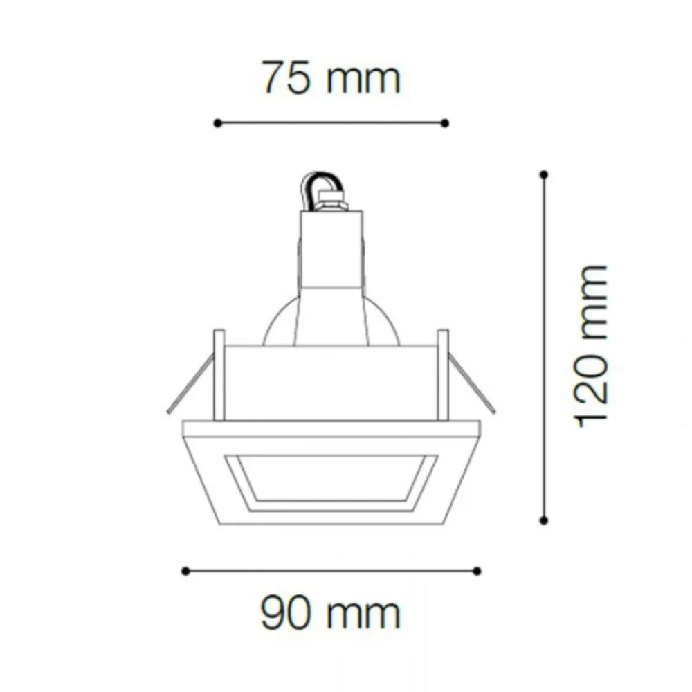 Faretti Da Incasso-Ideal Lux funky fi faretto nero quadrato da incasso per controsoffitto