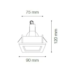 Faretti Da Incasso-Ideal Lux funky fi faretto quadrato da incasso per cartongesso cromo