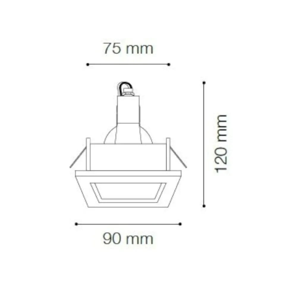 Faretti Da Incasso-Ideal Lux funky fi faretto quadrato da incasso per cartongesso cromo