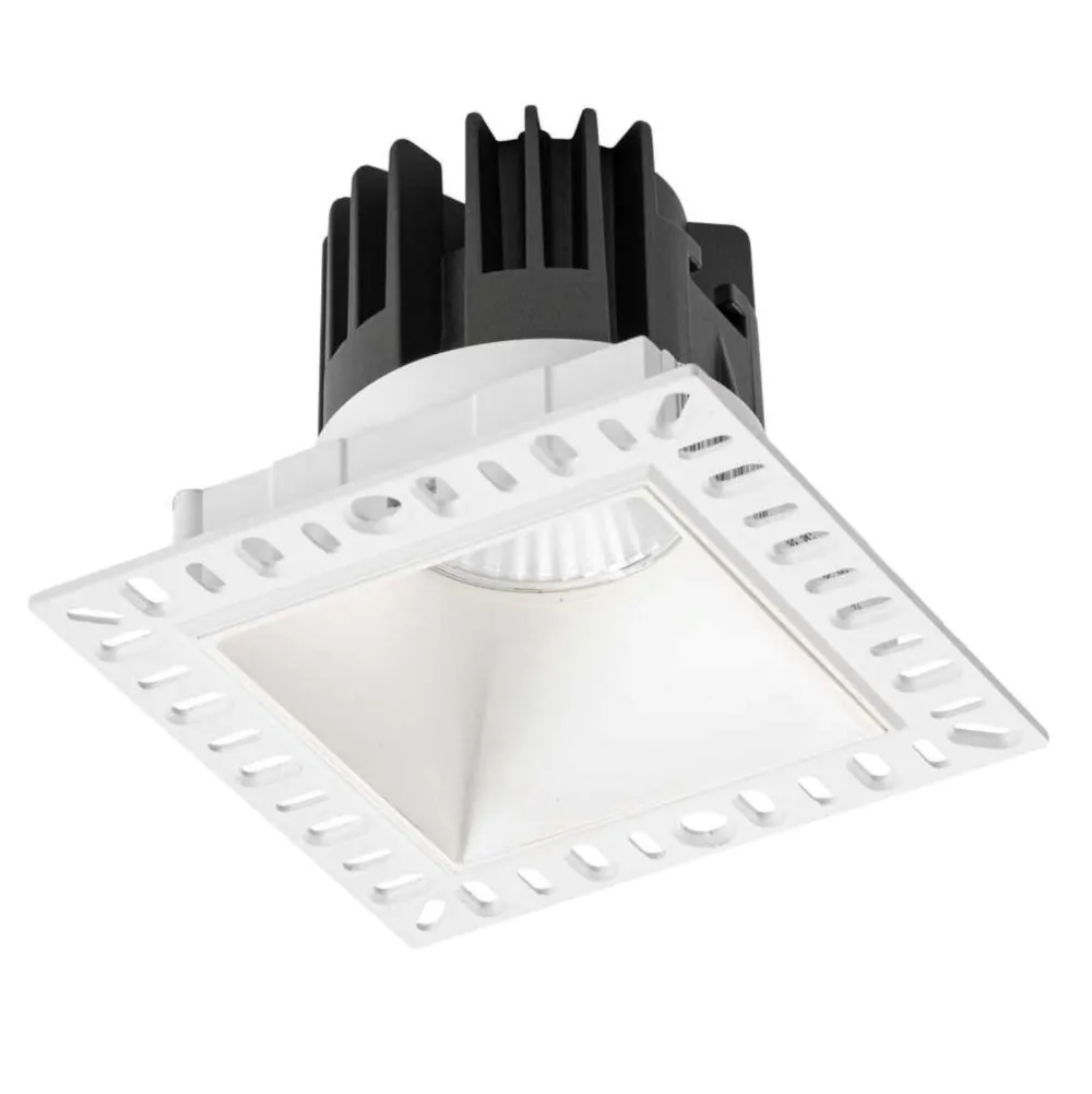 Faretti Da Incasso-Ideal Lux game trimless faretto da incasso quadrato a soffitto bianco 11w 3000k