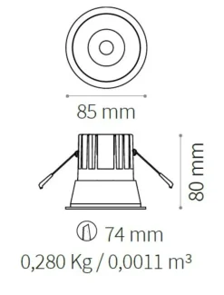 Faretti Da Incasso-Ideal Lux game trim round faretto da incasso a led 11w 3000k bianco rotondo