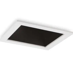 Faretti Da Incasso-Ideal Lux game trim square faretto da incasso 3000k 11w quadrato bianco nero