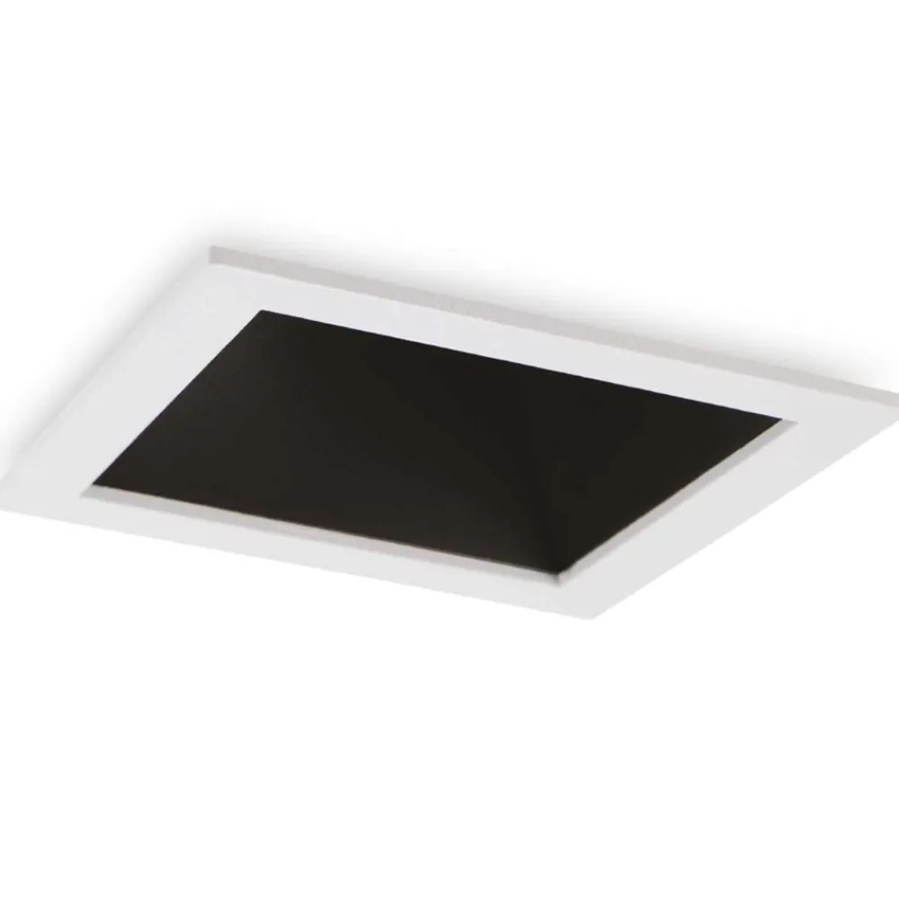 Faretti Da Incasso-Ideal Lux game trim square faretto da incasso 3000k 11w quadrato bianco nero