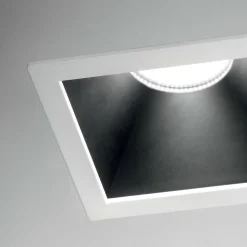 Faretti Da Incasso-Ideal Lux game trim square faretto da incasso 3000k 11w quadrato bianco nero