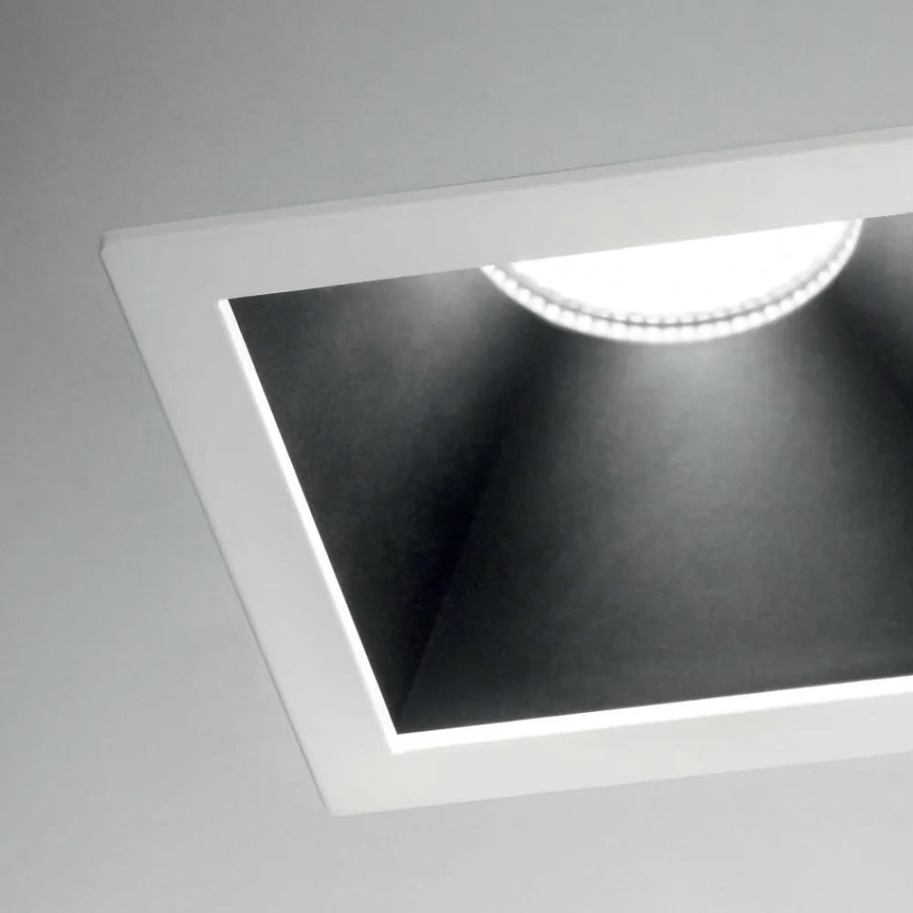 Faretti Da Incasso-Ideal Lux game trim square faretto da incasso 3000k 11w quadrato bianco nero