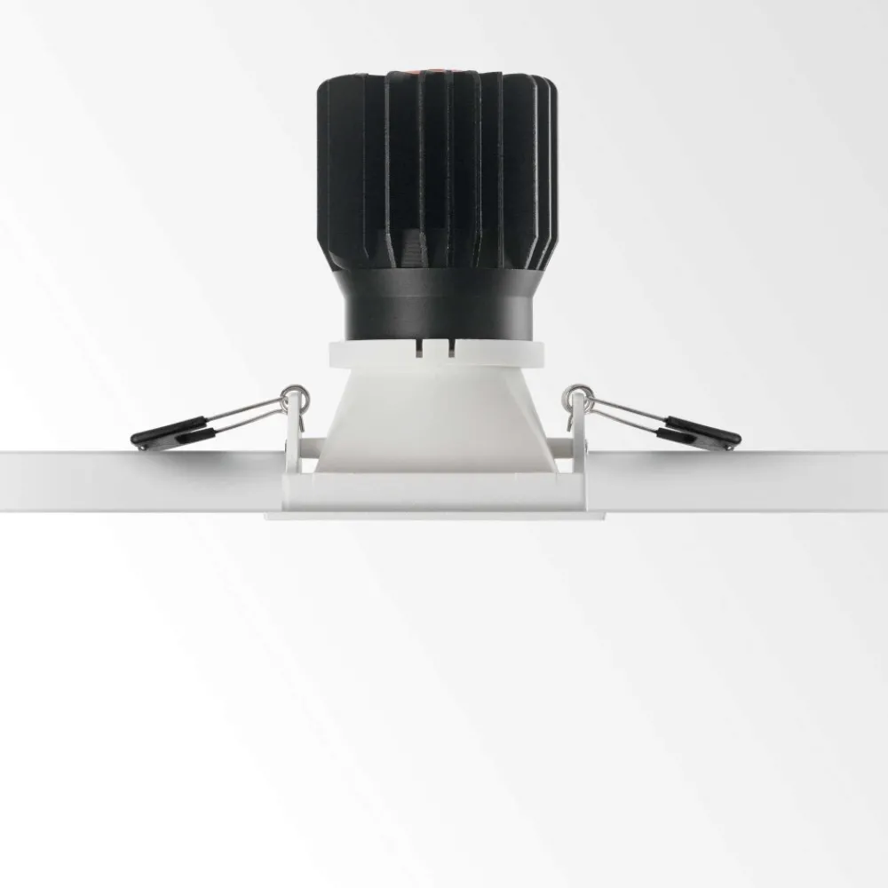 Faretti Da Incasso-Ideal Lux game trim square 11w 3000k faretto nero quadrato da incasso per bagno
