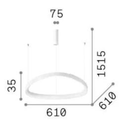 Lampadari Moderni-Ideal Lux gemini d061 dali push bianco lampadario moderno led 48w 3000k