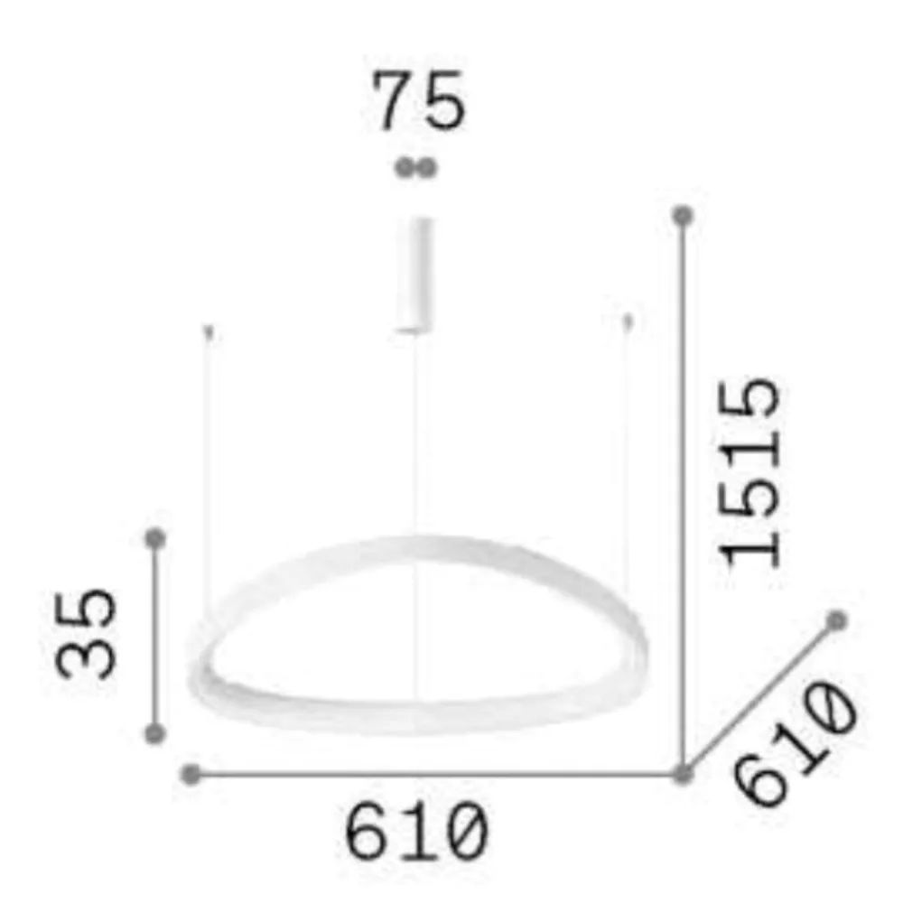 Lampadari Moderni-Ideal Lux gemini d061 dali push bianco lampadario moderno led 48w 3000k