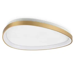 Plafoniere Moderne-Ideal Lux gemini pl d061 ottone dimmerabile dali push plafoniera led 3000k
