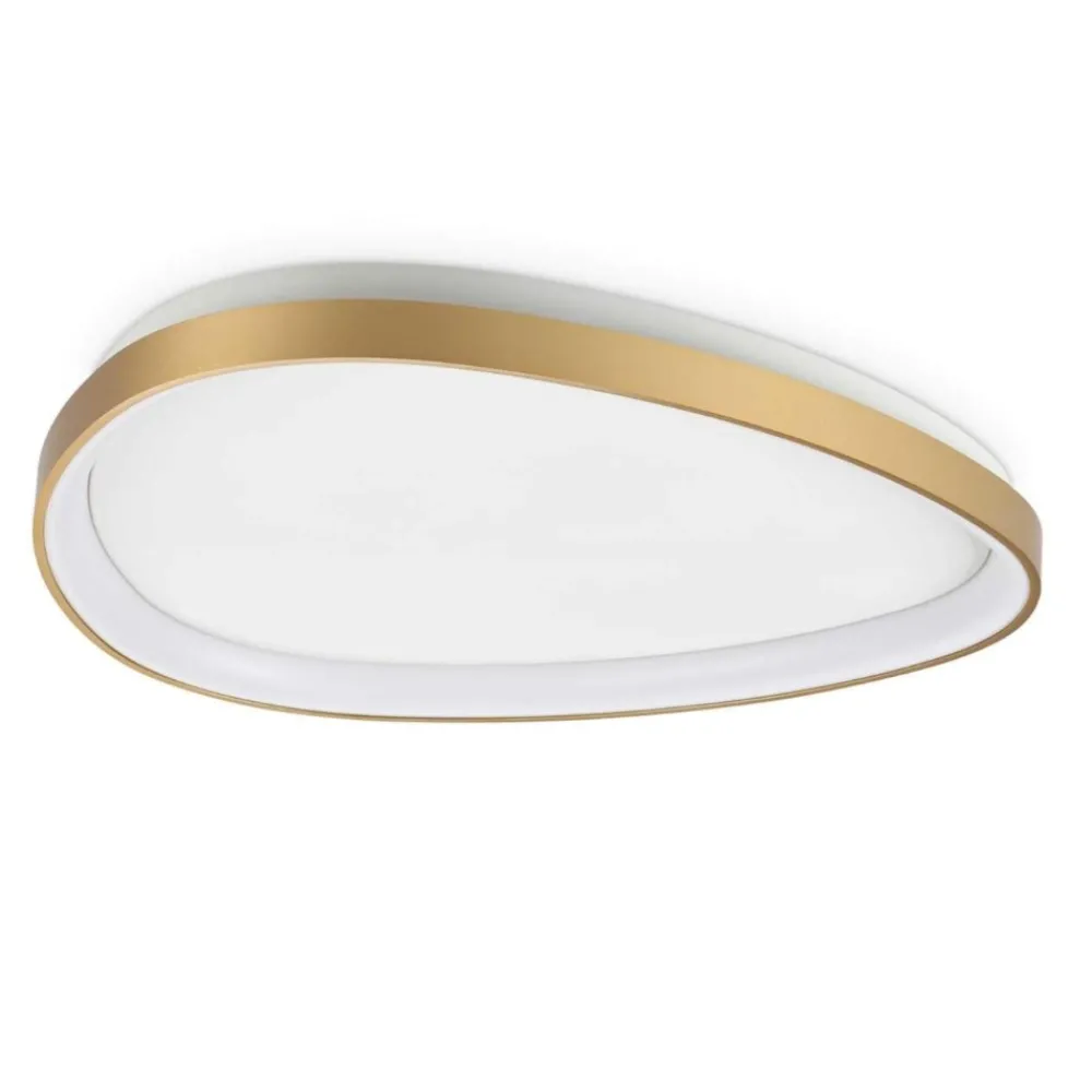 Plafoniere Moderne-Ideal Lux gemini pl d061 ottone dimmerabile dali push plafoniera led 3000k