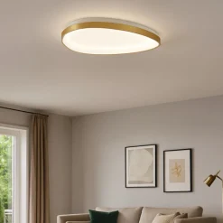 Plafoniere Moderne-Ideal Lux gemini pl d061 ottone dimmerabile dali push plafoniera led 3000k