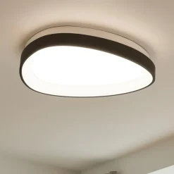 Plafoniere Moderne-Ideal Lux gemini pl d042 plafoniera da soffitto led 23w 3000k nera per ufficio ovale
