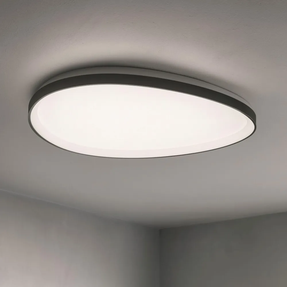 Plafoniere Moderne-Ideal Lux gemini pl d061 plafoniera led 3000k 29w nera dimmerabile dali push