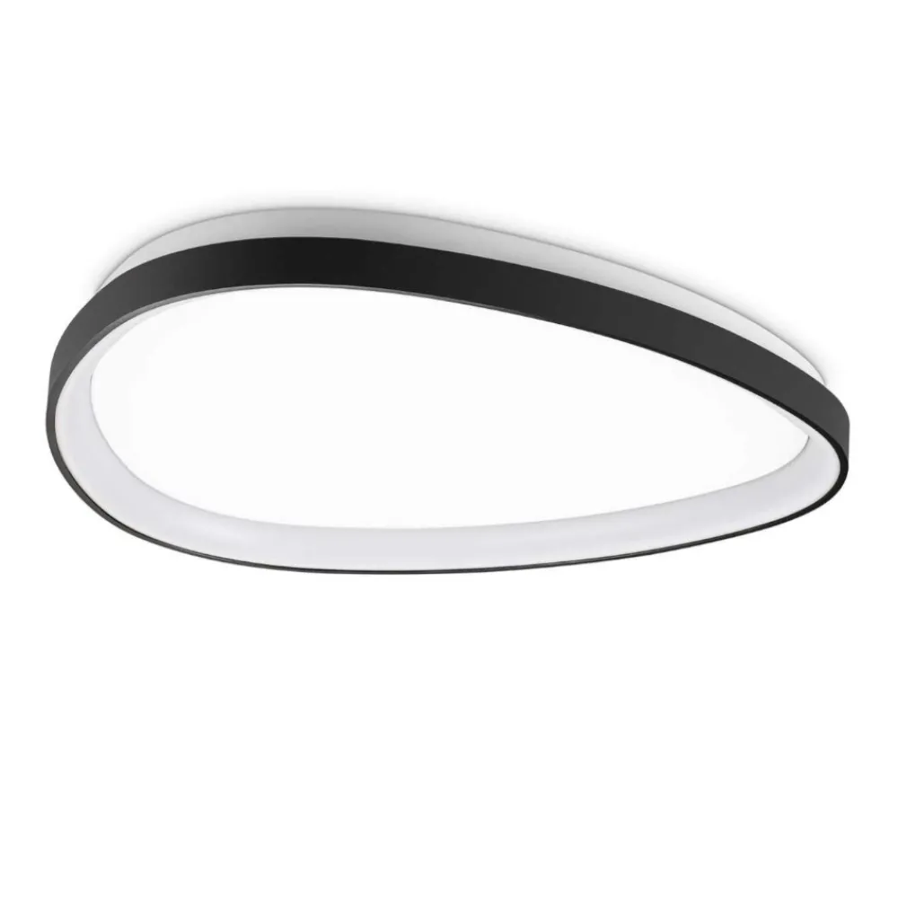 Plafoniere Moderne-Ideal Lux gemini pl d061 plafoniera led 3000k 29w nera dimmerabile dali push