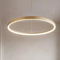 Lampadari Moderni-Ideal Lux gemini sp d061 ottone lampadario design moderno led 48w 3000k