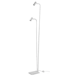 Lampade Da Terra-Ideal Lux ginger pt2 lampada da terra bianca doppia luce orientabile