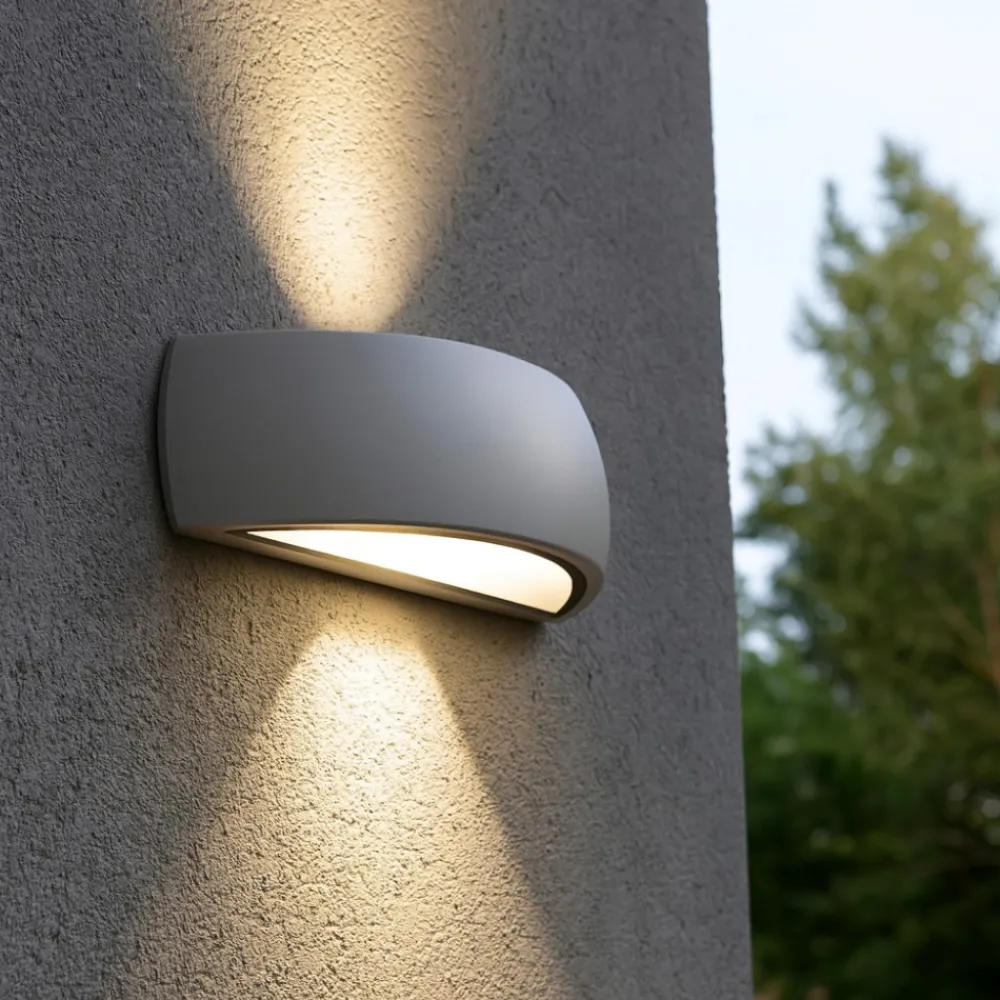 Applique Da Esterno-Ideal Lux giove ap1 applique da esterno grigio tonda