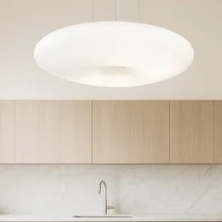 Lampadari Cucina-Ideal Lux glory sp3 d50 lampadario disco vetro bianco