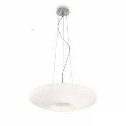 Lampadari Cucina-Ideal Lux glory sp3 d50 lampadario disco vetro bianco