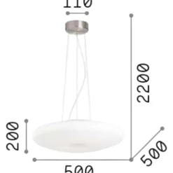 Lampadari Cucina-Ideal Lux glory sp3 d50 lampadario disco vetro bianco