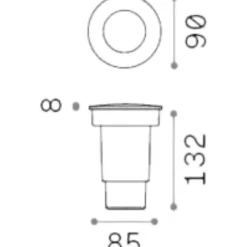 Faretti Da Esterno-Ideal Lux gravity pt round faretto carrabile da esterno nero