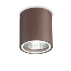 Faretti Da Esterno-Ideal Lux gun pl1 faro da soffitto per esterno ip44 cilindro marrone coffee