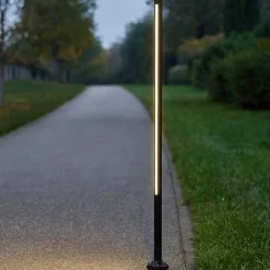 Lampioni Da Giardino-Ideal Lux jedi pt h160 lampione da giardino nero nero led 25w 3000k