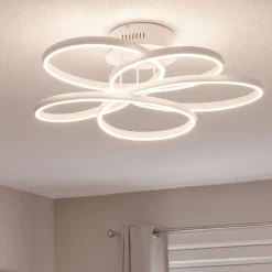 Plafoniere Moderne-Ideal Lux karol pl d65 plafoniera led 78w 4000k design fiore moderno