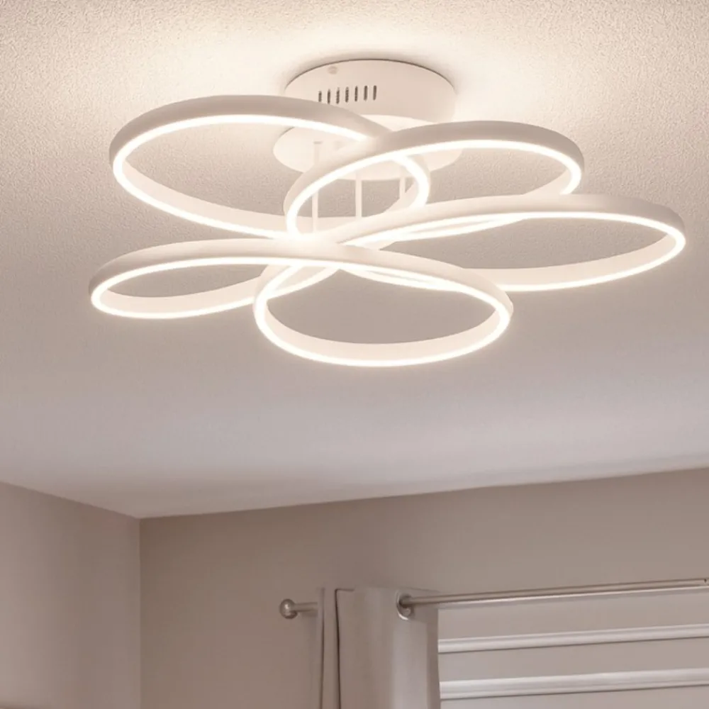 Plafoniere Moderne-Ideal Lux karol pl d65 plafoniera led 78w 4000k design fiore moderno