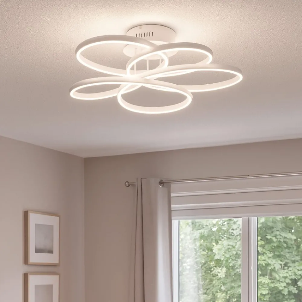 Plafoniere Moderne-Ideal Lux karol pl d65 plafoniera led 78w 4000k design fiore moderno