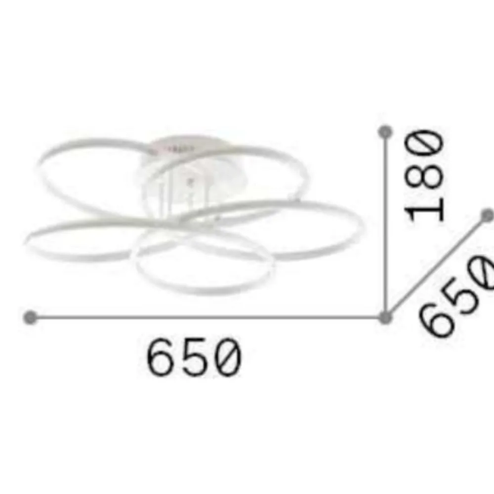 Plafoniere Moderne-Ideal Lux karol pl d65 plafoniera led 78w 4000k design fiore moderno