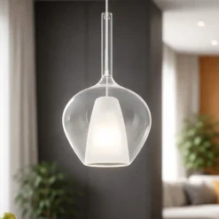 Lampade A Sospensione-Ideal Lux klique sp1-1 d28 lampada sospensione isola cucina vetro trasparente