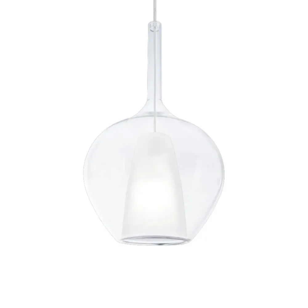 Lampade A Sospensione-Ideal Lux klique sp1-1 d28 lampada sospensione isola cucina vetro trasparente