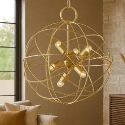 Lampadari Moderni-Ideal Lux konse oro sp6 lampadario design particolare per soggiorno