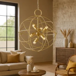 Lampadari Moderni-Ideal Lux konse oro sp6 lampadario design particolare per soggiorno