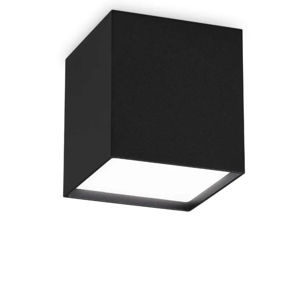 Faretti Da Soffitto-Ideal Lux kubiko pl faretto led 10w cubo nero